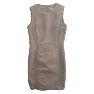 Calvin Klein Size 4 Beige Cotton+Polyester Formal Dress